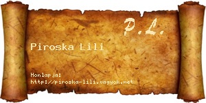 Piroska Lili névjegykártya