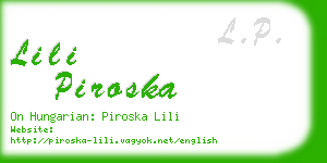 lili piroska business card